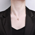 Sterling Silver Cross Pendant Necklace with Moissanite, Fashion Jewelry-0-2