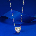 wholesale S925 Silver Europe & America New Style 8*8mm Heart-Shaped Pendant Necklace for Women, Gift for Girlfriend-0-1