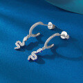 wholesale S925 Silver Exquisite Full-Diamond Snake Earrings, Luxury Design, Fashionable and Elegant Live Stream Edition by Zhuozhifan Jewelry-0-2