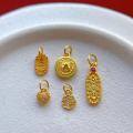 wholesale Gold-plated 925 Ancient Silver Vajra, Rain-Repelling Ear, Peace Gourd, Fu Character, Heart Pendant, DIY Drip Drop Pendant-0-2