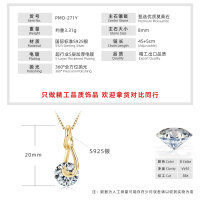 S925 Silver Interwoven Necklace with D Color Moissanite, High-End Luxury Fashion Commuter Collarbone Chain for Foreign Trade Wholesale-Interlocking rings [K Gold]  925 Silver