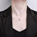 Sterling Silver Hollow Jumping Heart Crown Necklace-0-2