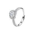 Metal Alloy Four-Prong Square-Set Moissanite Couple BFF Ring-0-3