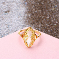 wholesale 925 silver stylish and elegant bubble ring for women, trending ins-style fashion white shell ring, new arrival for fall 2021-Honeycomb Bubble Shell Ring  Size 13