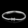 S925 Silver Moissanite Single Row Tennis Chain in 3mm, 4mm, 5mm, 65mm-0-4