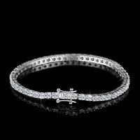 S925 Silver Moissanite Single Row Tennis Chain in 3mm, 4mm, 5mm, 6.5mm.-3mm (15cm)  925 Silver
