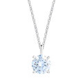 Sterling Silver Moissanite Pendant Necklace, Hypoallergenic, Tarnish-Free Gift-0-3