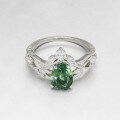 wholesale S925 Silver Plated 14K Gold with Moss Agate/Alexandrite Ring Set, Summer New Collection by Dunli Jewelry-0-6