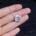 Metal Moissanite Necklace, Ocean Heart Pendant, Women's Delicate, Simple and Versatile Design-0-1