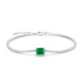 wholesale S925 Silver European and American Minimalist Geometric Cultured Emerald Bracelet, Light Luxury High-End Retro Women's Bracelet, Cross-Border Hot Purchase-0-4