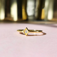 wholesale S925 Sterling Silver Sweet Zircon Star Ring for Women, Designed for Students, Best Friends, and Boho Style, Versatile for Everyday Wear-BZ0703-Gold>US size 6