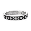 wholesale S925 Sterling Silver BG Black Textured Full Diamond Bracelet for Women, High-End Sense, Niche Personality, Retro Luxury Openable Silver Bangle-0-4