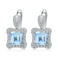 wholesale S925 silver lightweight luxury natural topaz gemstone earrings with a high-end feel-0-4