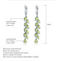 wholesale S925 Silver Light Luxury Fashionable Natural Peridot Earrings, Designed with Inlaid Natural Gemstone Ear Drops-0-6