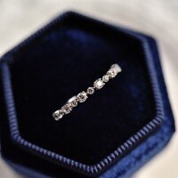 wholesale 925 Silver New Micro-Paved Zircon Slim Stackable Diamond Row Ring Tail Ring, Stylish and Trendy-R140 White>No. 5