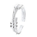 wholesale S925 Sterling Silver Korean Style Irregular Double-Layer Folded Minimalist Ins Versatile Ring-0-4