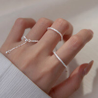 wholesale S925 Sterling Silver Ring Sparkling Starry Sky INS Style Adjustable Stackable Ring for Women J8807-S925 silver ring silver opening adjustable