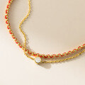 wholesale 990 Sterling Silver Fresh and Sweet Ins Style Niche Design Exquisite Single Diamond Red String Double Layer Bracelet S7799-0-3
