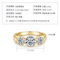 925 Sterling Silver Three-Stone Moissanite Ring, Women's Trendy Minimalist Design-0-5
