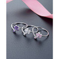 wholesale 925 Sterling Silver Zircon Petal Ring for Women, Minimalist Small Luxury Design with High-End Feel, Ins-style Floral Index Finger Ring Accessory-0-0