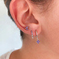 wholesale S925 Sterling Silver Zircon Snowflake Hoop Earrings, Creative Fashion Earrings-0-1