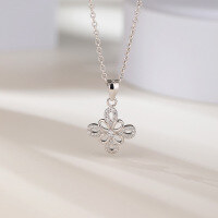 wholesale S925 sterling silver with diamond-cut zirconia pendant women's delicate choker necklace, sourced directly from the factory for wholesale-Fashion Pendant - Without Chain>925 Silver