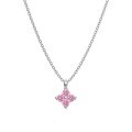 wholesale 925 Silver Cross-border Women's Small and Minimalist Luxury Birthstone Series Colorful Flower Pendant Fresh and Elegant Collarbone Necklace-0-14