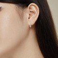 wholesale Sterling Silver Korean New S92 INS Style Women's Stud Earrings Geometric Full-Zirconia Inlaid Fashion Versatile Wholesale-0-1