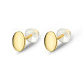 wholesale S925 Sterling Silver Gold Bean Stud Earrings, Oval Geometric Minimalist Small and Exquisite Daily Versatile Earrings-0-4