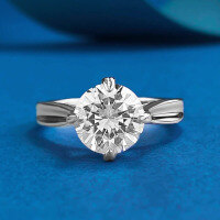 wholesale S925 Silver New Classic Round White Diamond 80mm Ring LoopIns Cross-Border Hot-Selling Item-R1217 White Diamond Ring Size 7