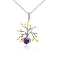 wholesale 925 Silver Designer High-End Natural Topaz Pendant, Tree of Life Design Series Necklace Pendant-0-7