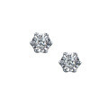 wholesale 18K White Gold Classic Minimalist Six-Prong Genuine Diamond Stud Earrings for Women, Fashionable 9K Gold Moissanite Custom Earrings Ins-0-0