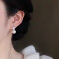 wholesale 925 Sterling Silver Fashionable High-End Sparkling Zircon Pearl Earrings for Women, French-Inspired Small Retro Luxurious Ear Accessories-0-3