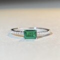 wholesale S925 Sterling Silver Emerald Ring for Women, Full Diamond, Ins Style, Minimalist Square Sugar, Square-shaped High-end Silver Ring Wholesale-0-3