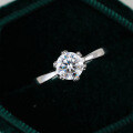 S925 Sterling Silver Classic Six-Claw Moissanite Ring, Cross-Border Bestseller-0-0