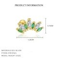wholesale S925 Sterling Silver Wholesale Women's Earrings With Green Zircon, Irregular Design For Luxurious Style-0-5