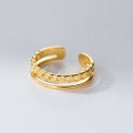 wholesale S925 Sterling Silver Fresh Sweet Ins Style Niche Design Exquisite Chain Double-Layer Ring R02784-0-2