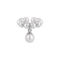 wholesale S925 Sterling Silver New Checkered Pattern Ear Clips for Women, Minimalist Style, Small and Unique, Versatile Pearl Silver Ear Accessories-0-5