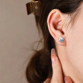 S925 Silver 2-Carat Moissanite Firework Stud Earrings, Cross-Border Wholesale-0-1