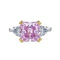 wholesale S925 Sterling Silver New 5ct Cushion Cut Yellow Pink Simulated Diamond Ring for Women-0-4