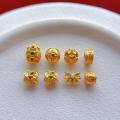 wholesale Metal: 925 ancient method silver gold-plated pure silver Jewelry components: flower ball, four-petal flower, fret bead, bow knot, cabbage spacer bead, barrel bead DIY-0-2