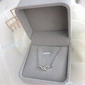 wholesale S925 Sterling Silver Maker's Flying Seagull Necklace, Korean-style Double V Light Luxury Niche W Letter Minimalist Collarbone Chain Jewelry-0-1