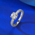 wholesale S925 Silver Four-Prong Setting 65mm Round Diamond Girlfriend Ring for Xiaohongshu Cross-Border Live Streaming-0-1