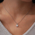 925 Sterling Silver 1-Carat Moissanite V-Neck Pendant Necklace-0-1