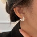 wholesale S925 Sterling Silver Brushed Heart Stud Earrings Women New Korean Style Fashion Minimalist Versatile Earrings Trendy-0-0