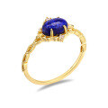 wholesale S925 sterling silver vintage lapis lazuli ring for women, fashionable and unique hollow leaf set ring-0-5