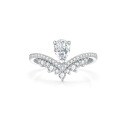 wholesale 18k White Gold Crown Tassel Ring with 048ct Lab-Grown Diamond for Engagement, Real Diamond, White Gold, K Gold, Foreign Trade-0-4