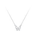 wholesale S925 silver advanced diamond-inlaid hollow butterfly necklace for women, small and niche minimalist style, internet-famous collarbone chain D9189-0-4