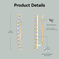 925 Sterling Silver Moissanite Women's Long Bar Earrings, Trendy Wholesale Accessories-0-5