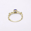 wholesale [10k Gold] Yili Jewelry Manufacturer Wholesale Fashion Commuting Niche Luxury Style Tanzanite and White Zircon Ring-0-3